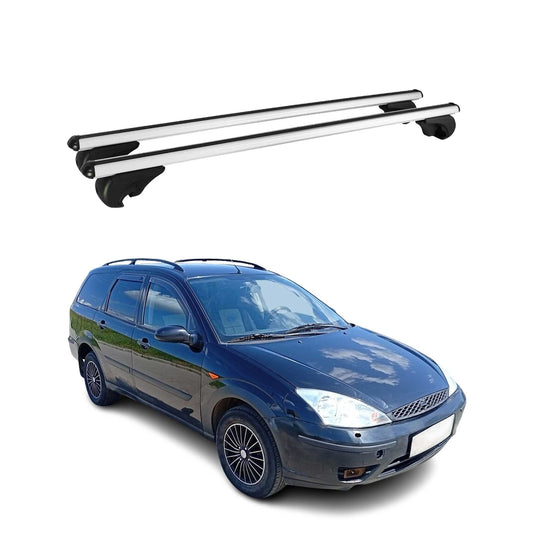 Dachträger Grundtäger für Ford Focus Turnier 1998-2005 75kg Alu Silber 2 tlg