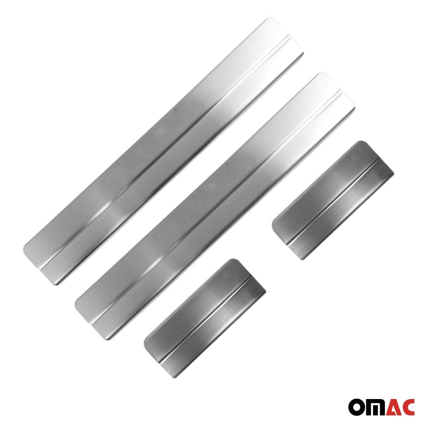 Ornamente prag uși pentru Ford Fiesta 2001-2008, oțel inoxidabil, argintiu, 4 bucăți