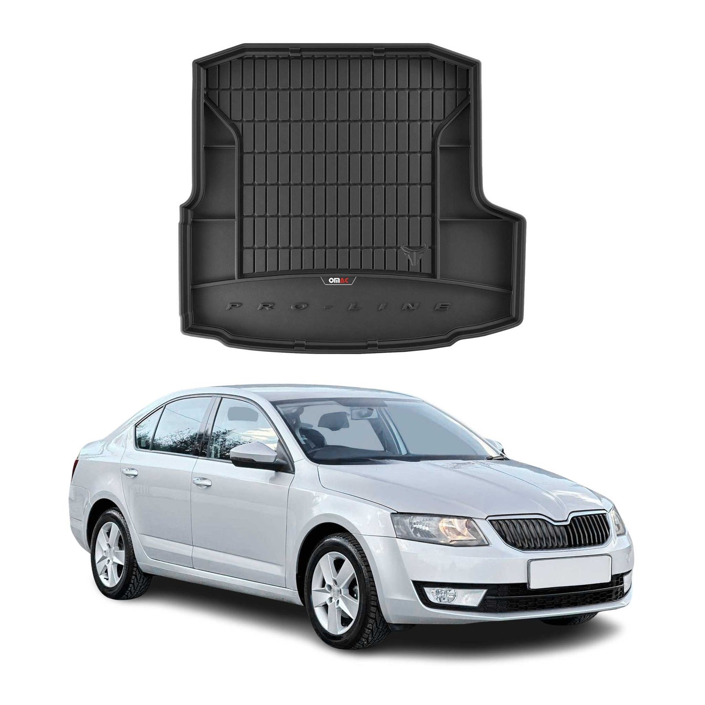 OMAC Gummi Kofferraumwanne für Skoda Octavia 2012-2016 TPE Laderaumwanne Schwarz