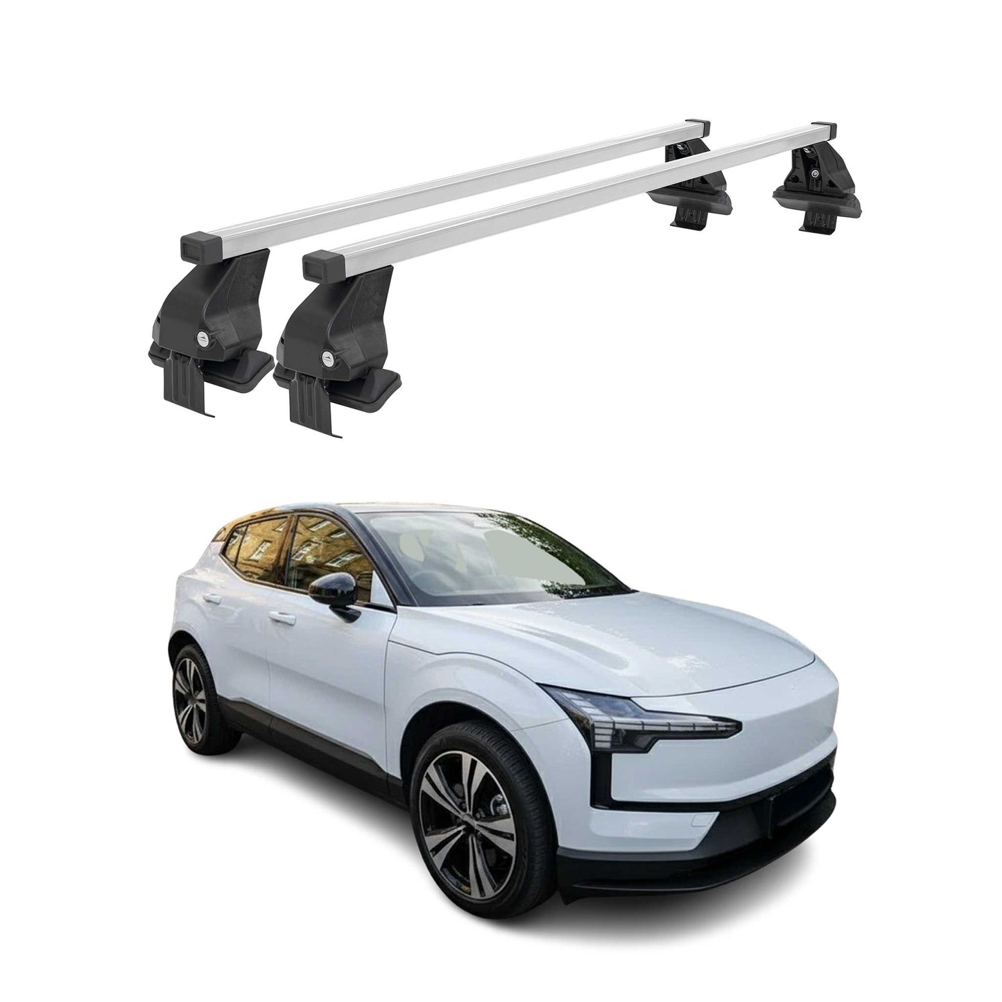 Menabo Dachträger Grundträger für Volvo EX30 2023-2025 Stahl Grau 2tlg