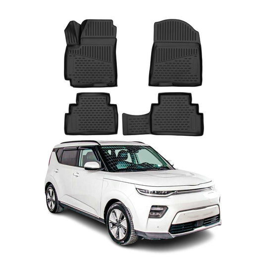 Covorașe auto Kia Soul 2019-2025, TPE, negre, 4 buc.