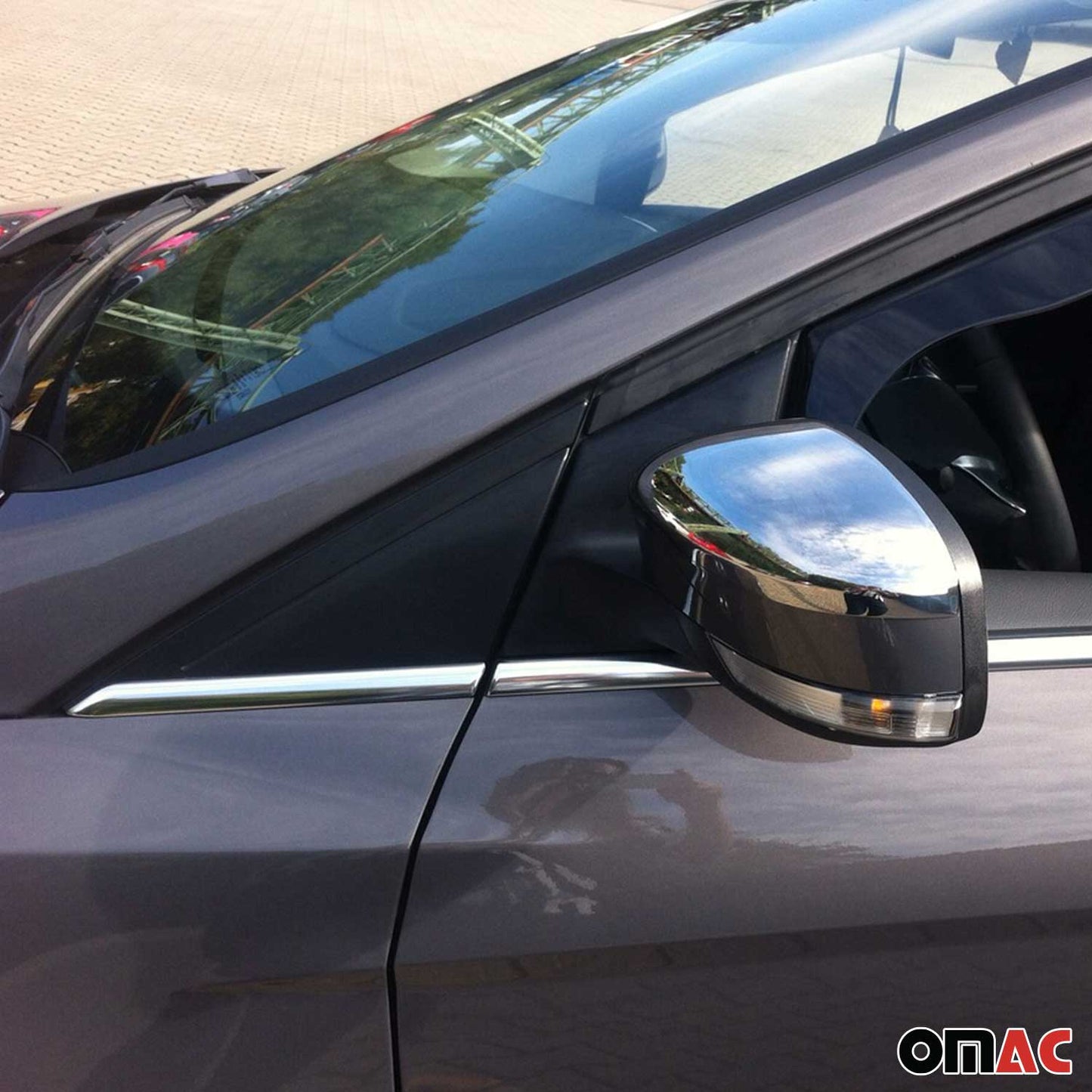 Benzi decorative pentru geamuri Ford Focus hatchback 2011-2015, cromate, set 8 piese