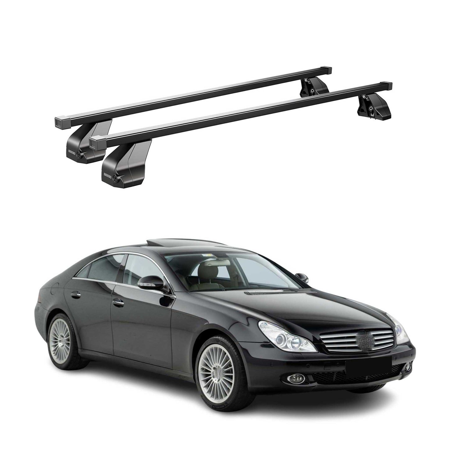 Menabo Dachträger Grundtäger für Mercedes CLS C219 2004-2010 75kg Stahl Schwarz
