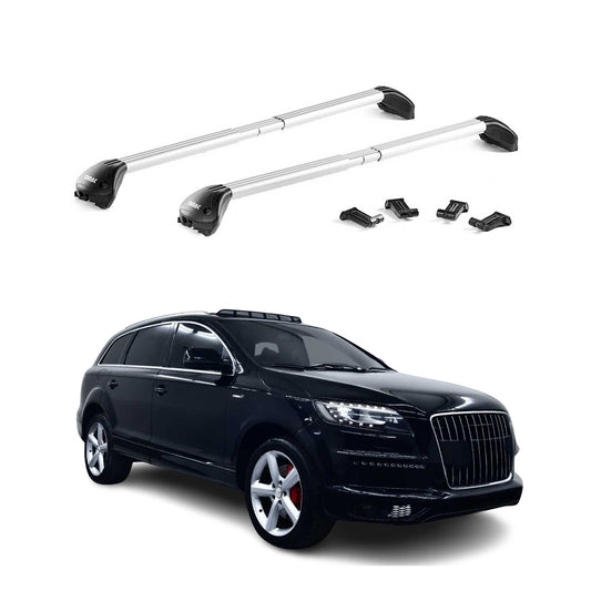 Dachträger Grundtäger für Audi Q7 2005-2015 100kg Aluminium Silber 2x ABE