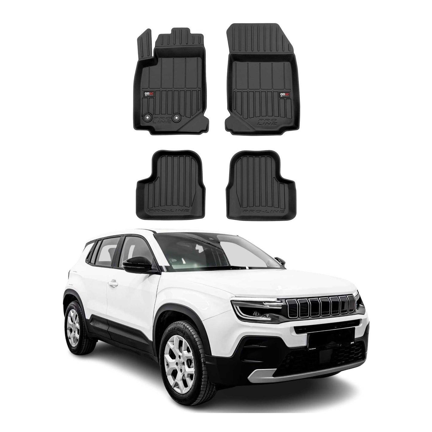 Covorașe auto Jeep Avenger 2023-2025, TPE, negre, set 3 piese