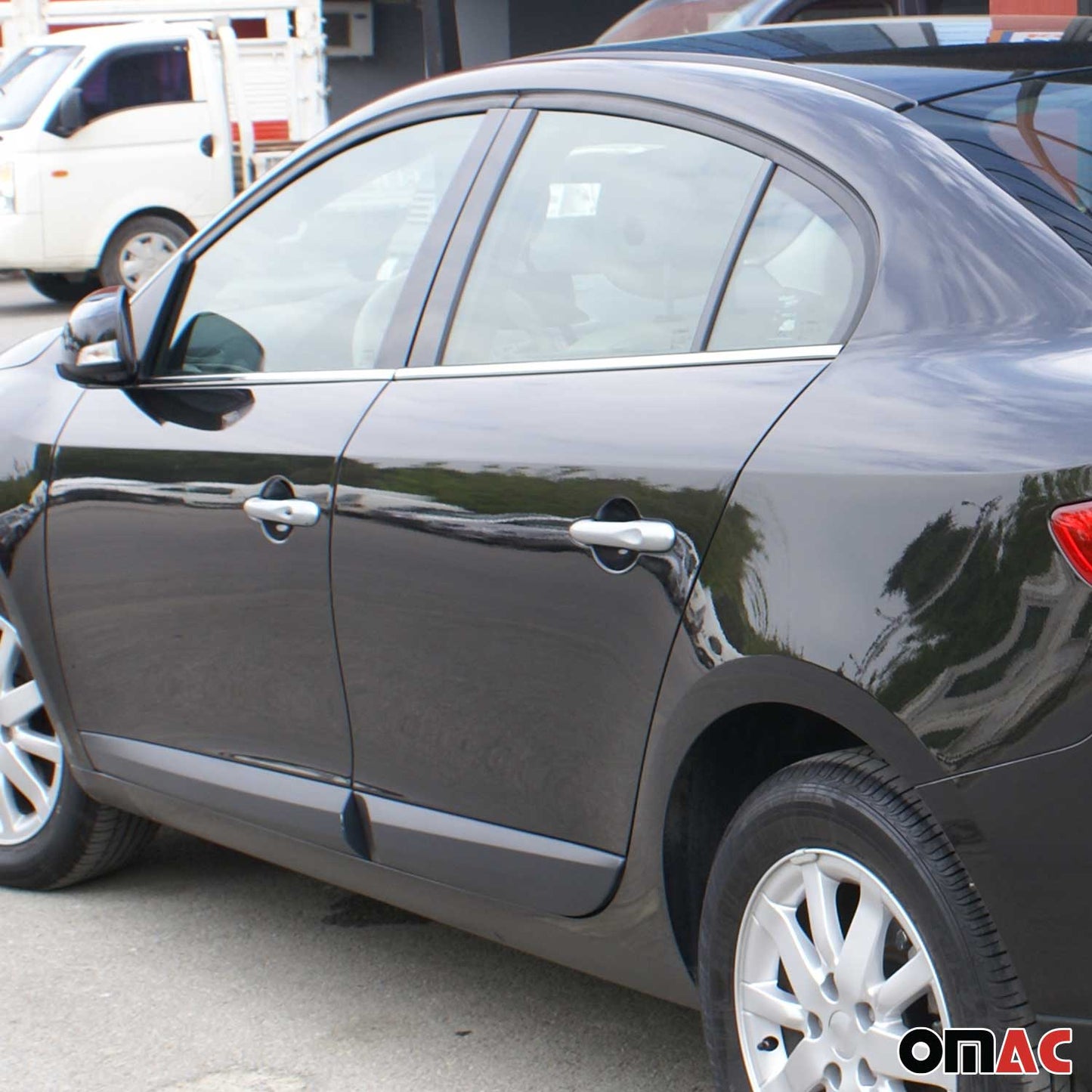 Benzi decorative pentru geamuri Renault Fluence 2010-2021, oțel inoxidabil cromat, 4 bucăți