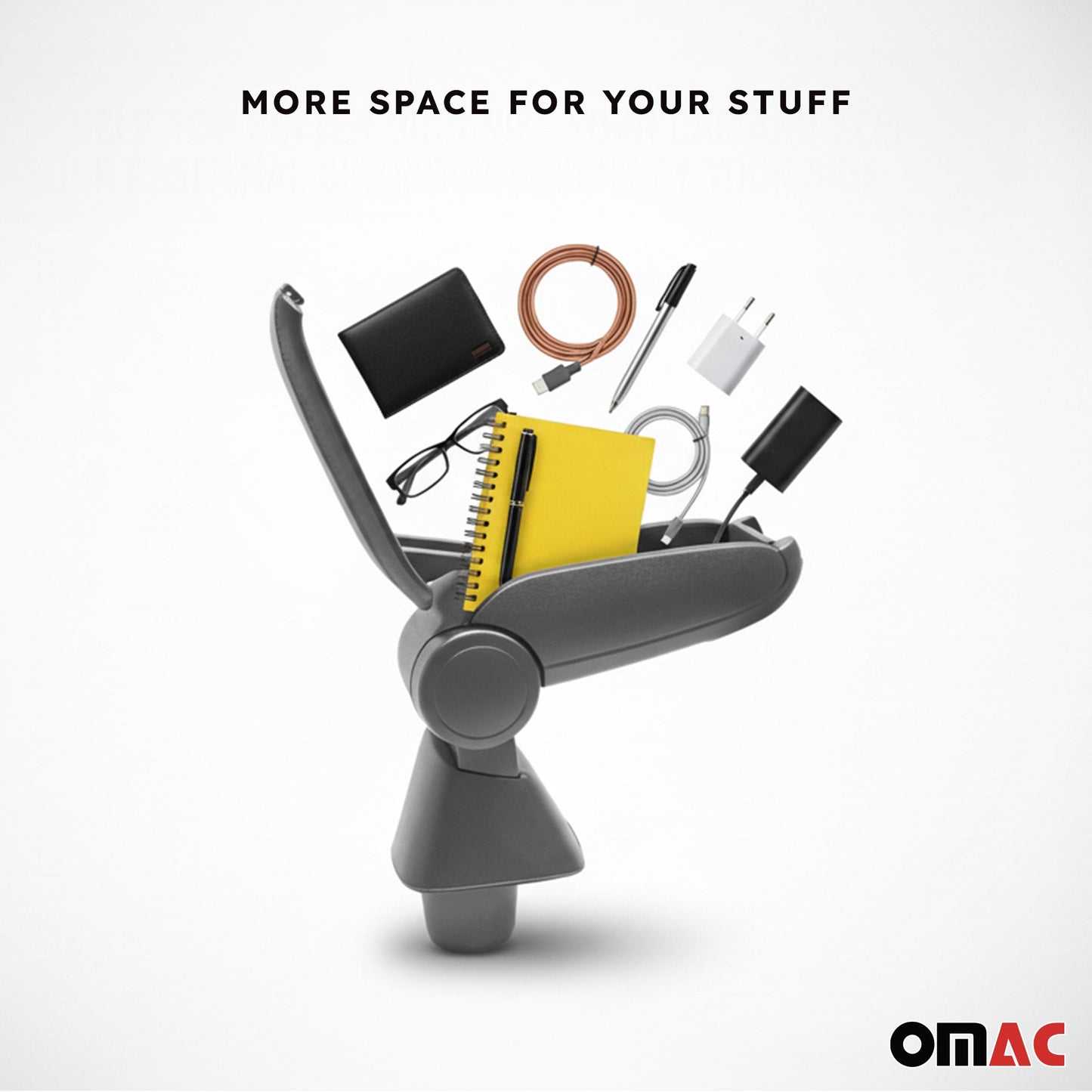 Mittelarmlehne Armlehne Mittelkonsole für Renault Megane 2002-2009 PU-Leder Grau