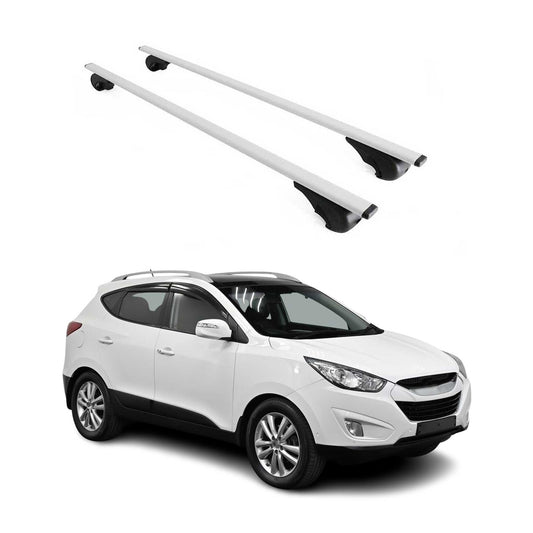 Portbagaj de plafon pentru Hyundai ix35 2010-2015 75kg Argintiu Metal 2 buc