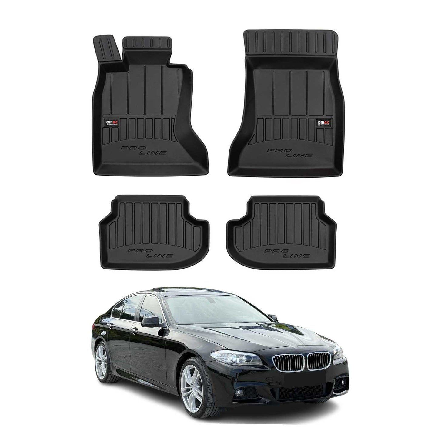 2013-2017 BMW 5er F10 F11 xDrive Fußmatten TPE Schwarz 4 tlg