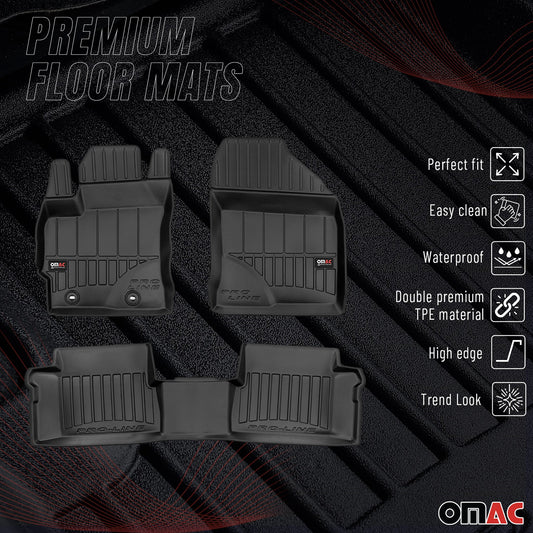 Covorașe auto Toyota Auris Hybrid 2012-2018, TPE, negre, set 3 piese