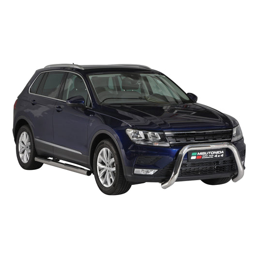 Bară de protecție/buton față pentru VW Tiguan Allspace 2016-2024 ø76mm oțel argintiu