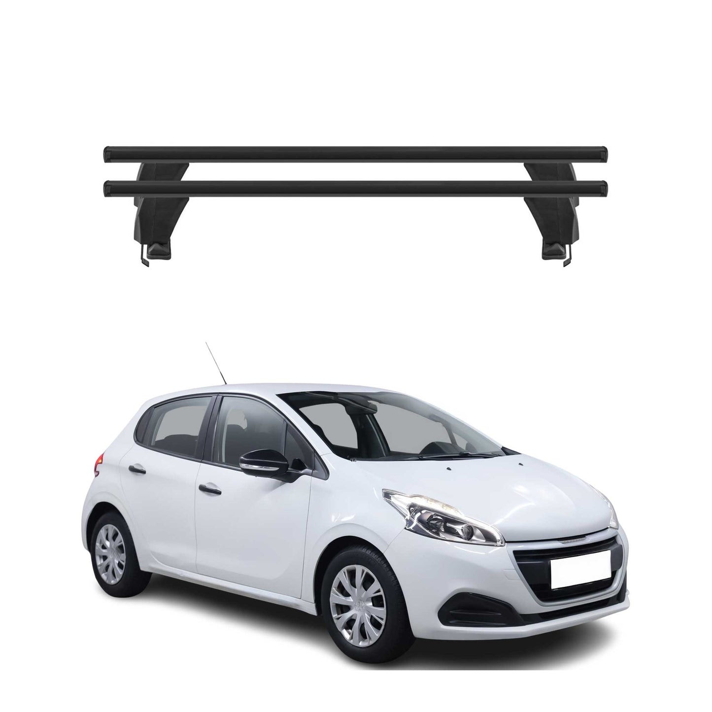 Menabo Dachträger Grundtäger für Peugeot 208 2012-2015 Pre-FL 50kg Alu Schwarz
