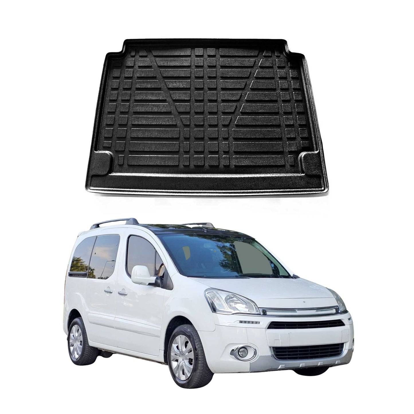 Kofferraumwanne Laderaumwanne für Citroen Berlingo SX 2008-2018 Gummi Schwarz