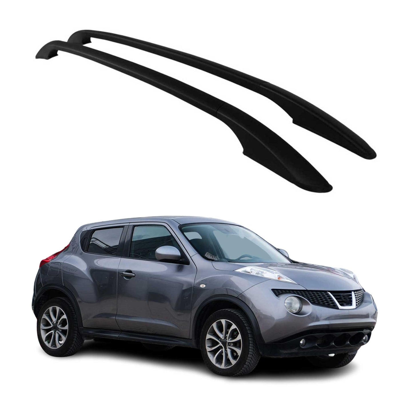 Aluminium Dachreling Relingträger für Nissan Juke 2010-2020 Schwarz 2x