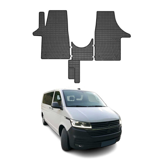2015-2024 VW T6 T6 .1 Transporter Fußmatten Gummi Schwarz 3 tlg