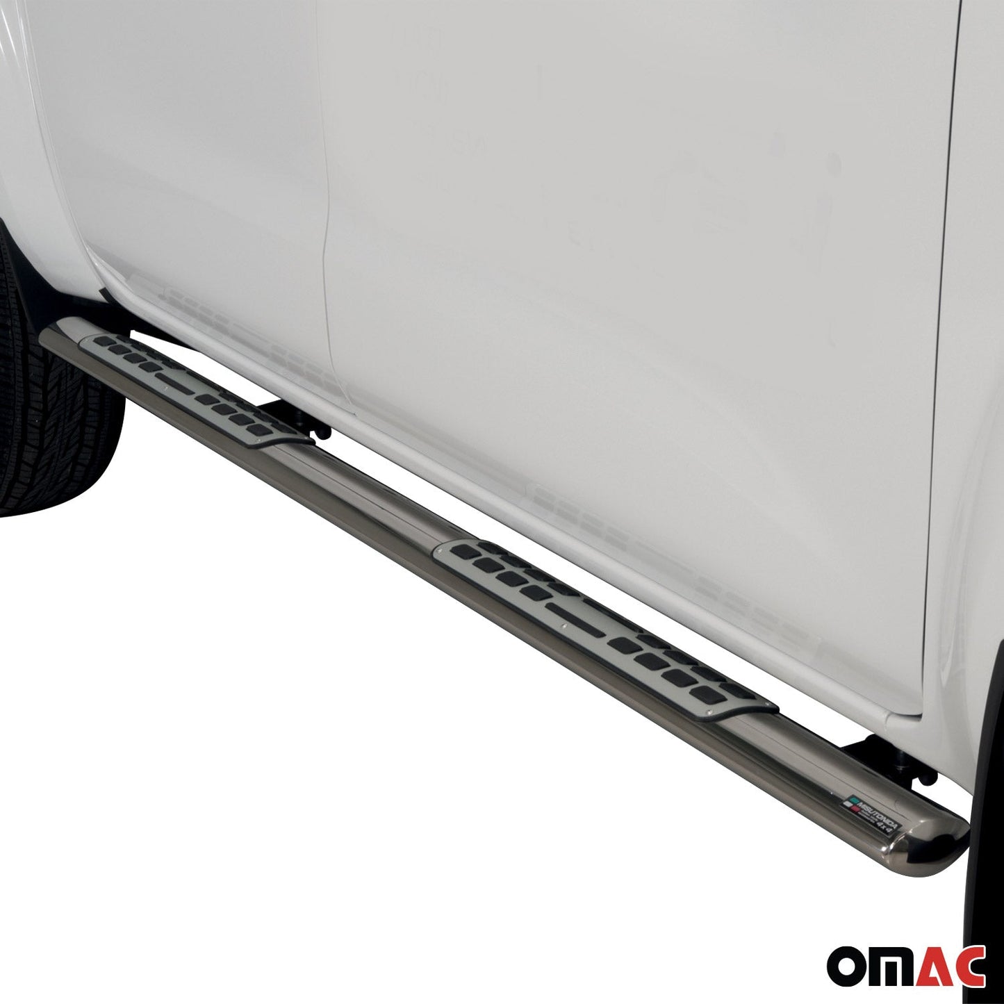 Edelstahl Seitenschweller Schwellerrohre für Renault Alaskan 2017-2021 Silber