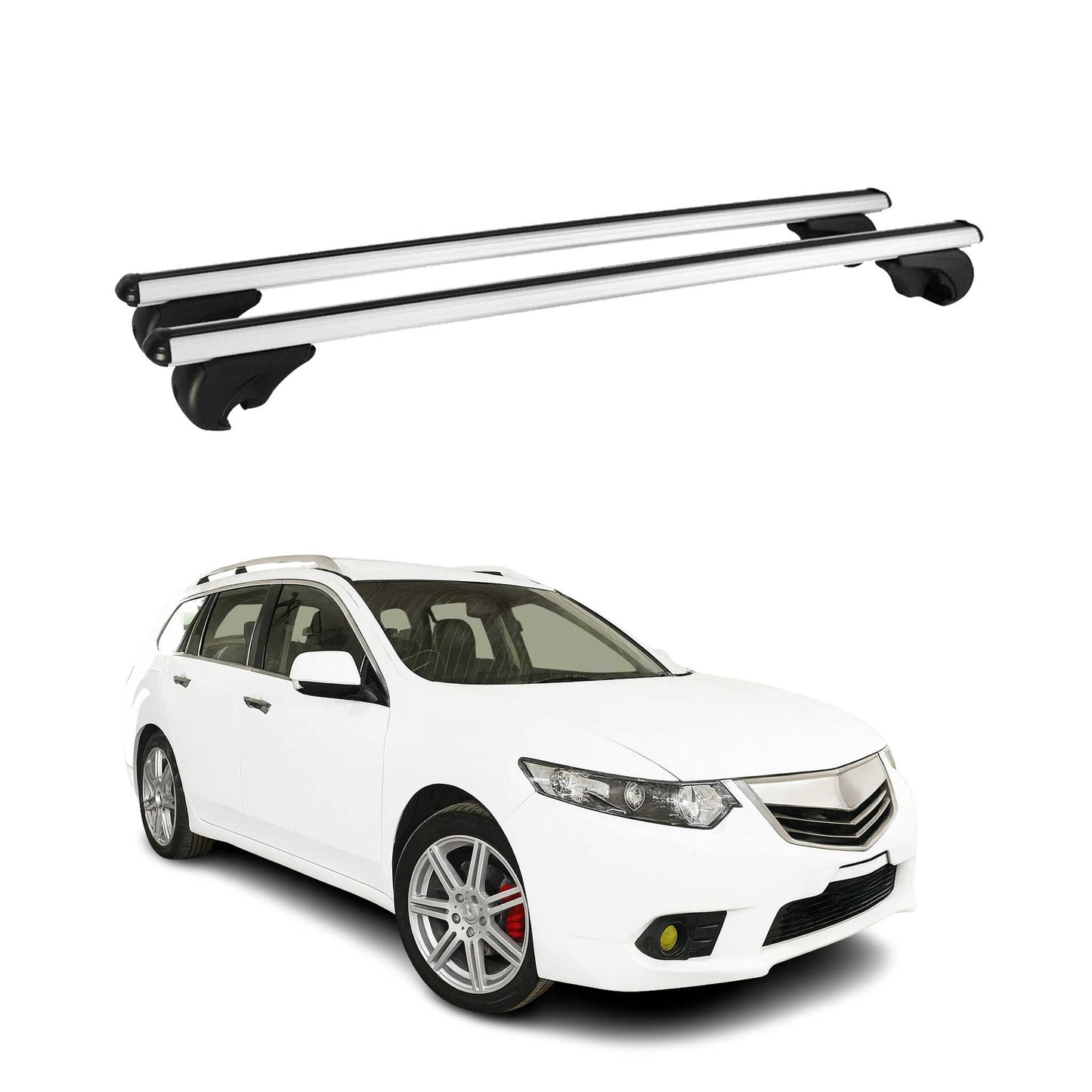 Dachträger Grundtäger für Acura TSX Sportwagon 2010-2014 75kg Alu Silber 2 tlg