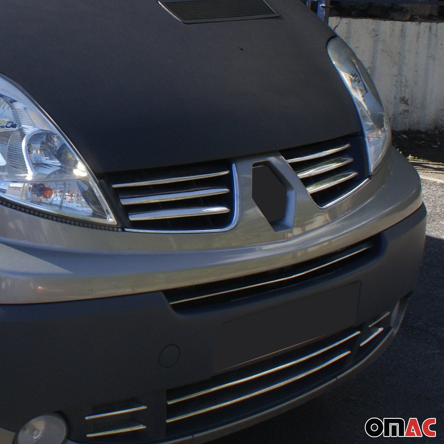 Kühlergrill Leisten Grillleisten für Renault Trafic 2010-2014 Chrom Silber 6x