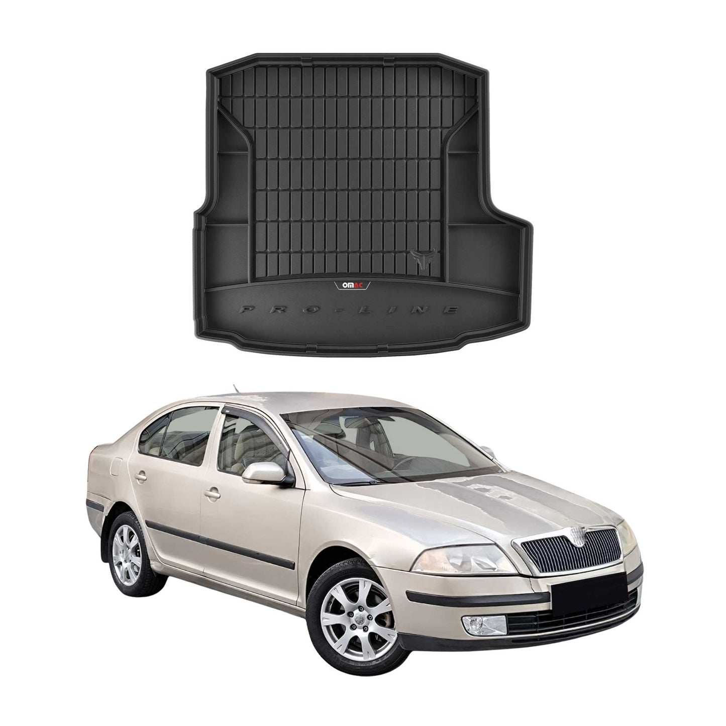OMAC Gummi Kofferraumwanne für Skoda Octavia 2004-2013 TPE Laderaumwanne Schwarz