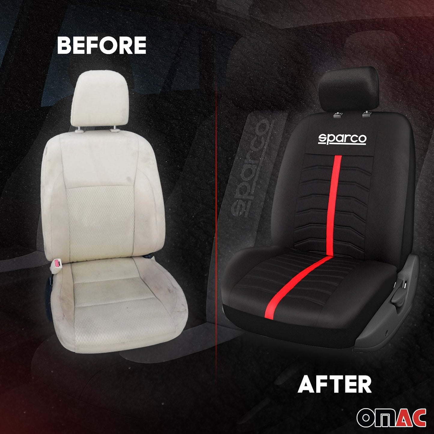 SPARCO Sitzbezüge Schonbezüge Autositzbezüge Universell Rot Vordersitze Hinten