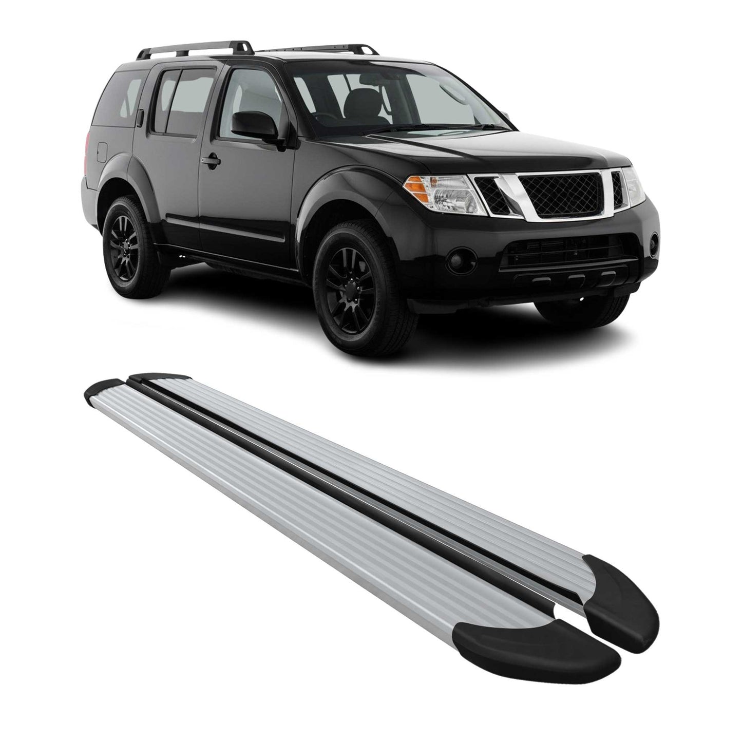 Seitenschweller Trittbretter Schweller für Nissan Pathfinder 2005-2014 Alu Grau