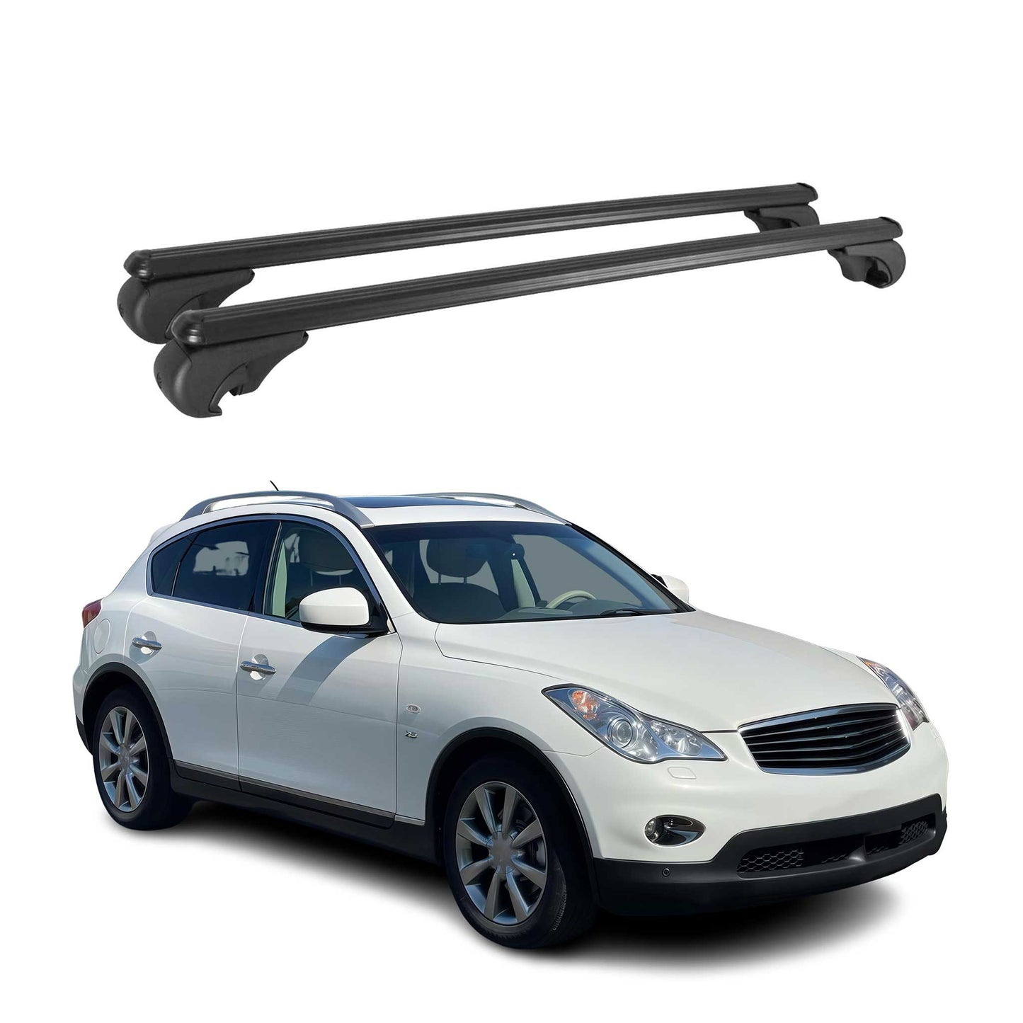 Dachträger für Infiniti QX50 2013-2025 Gepäckträger Grundträger Alu Schwarz 2x