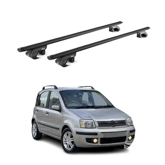 Portbagaj de plafon pentru Fiat Panda II 2003-2012 5 uși 90 kg aluminiu negru 2x ABE