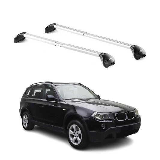 Dachträger Grundtäger für BMW X3 E83 2004-2010 5 tür 100kg Alu Silber 2 tlg ABE
