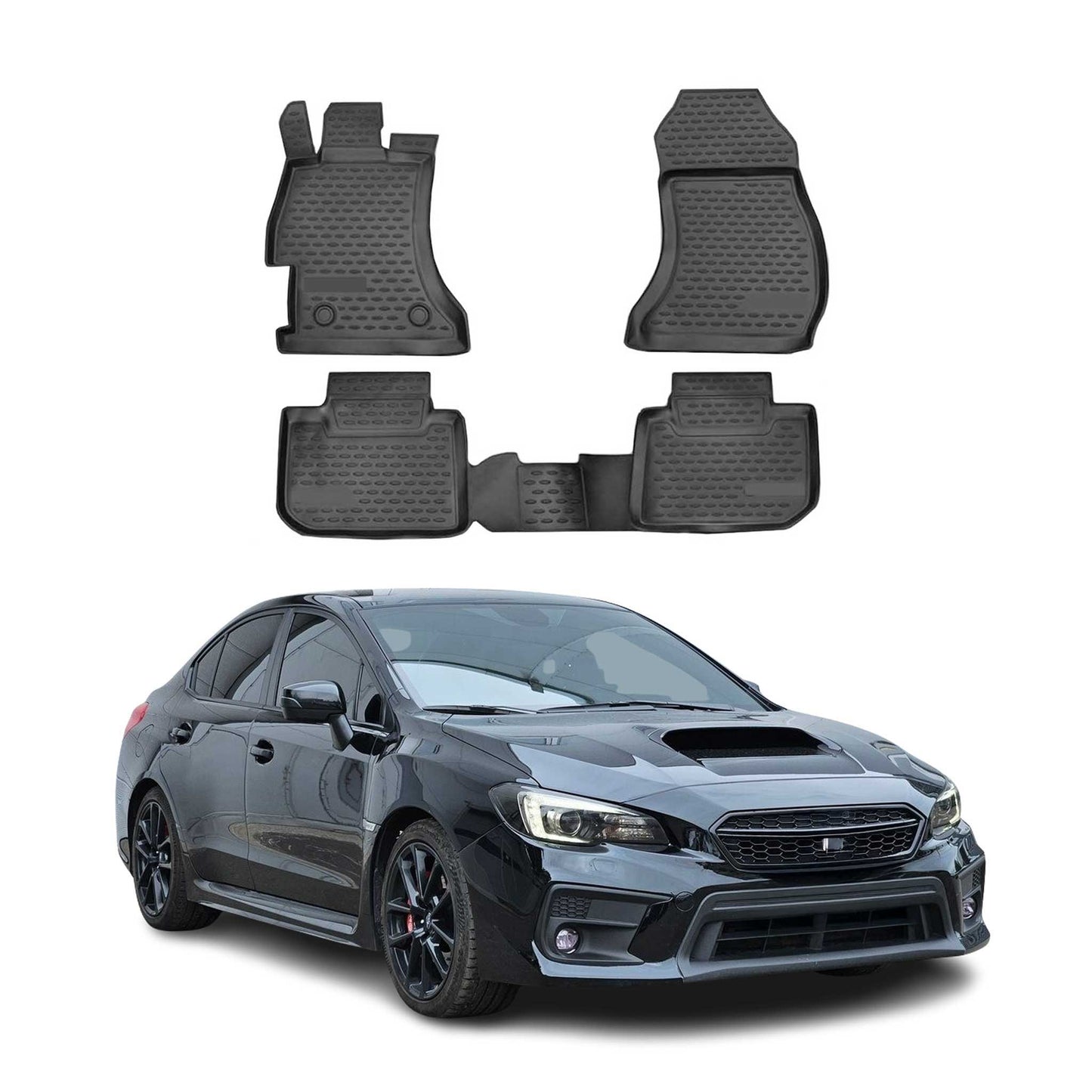 2014-2021 Subaru WRX STI Fußmatten TPE Schwarz 4 tlg