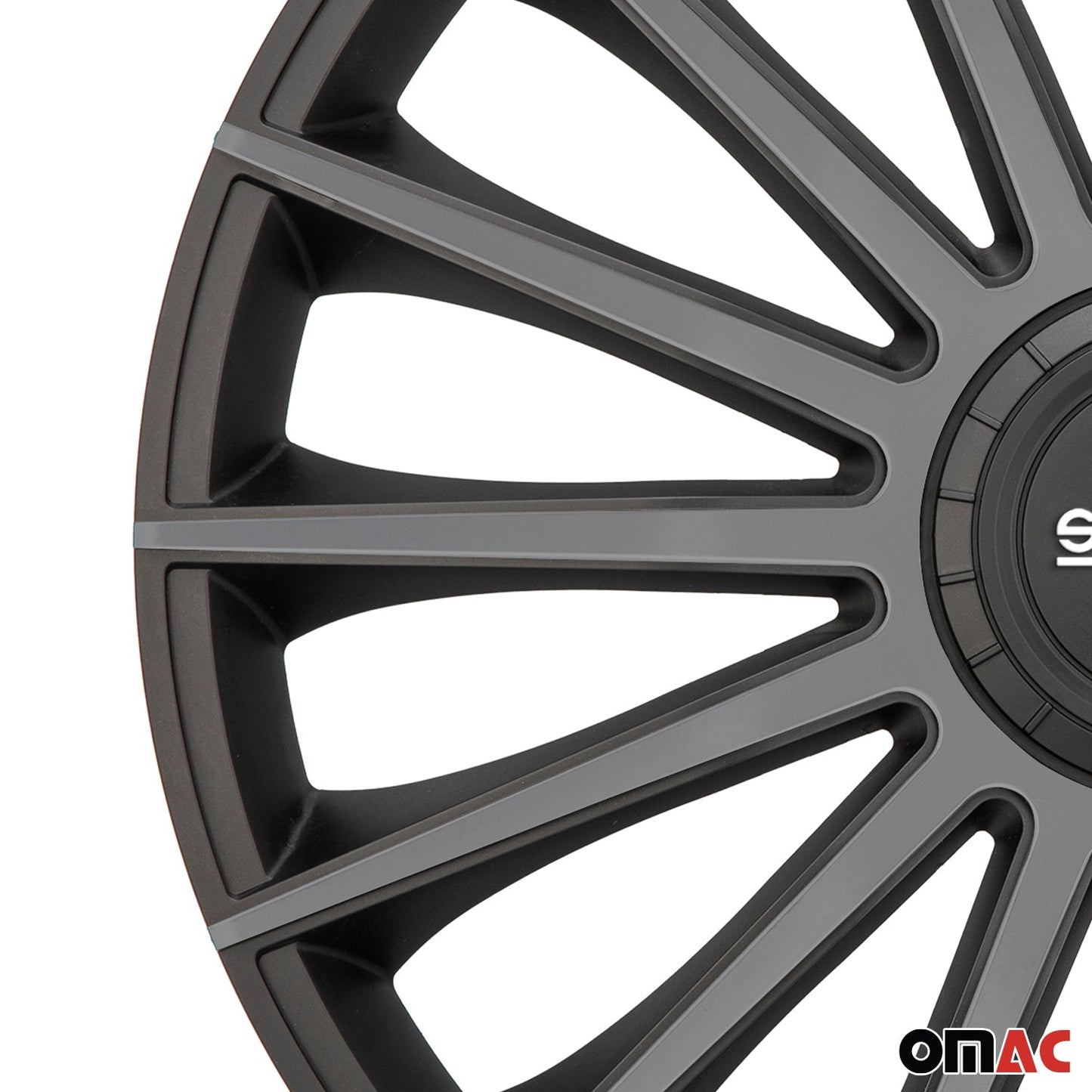 Radkappen Radzierblenden Sparco Treviso 14" Zoll Abdeckung Set Schwarz Grau 4x