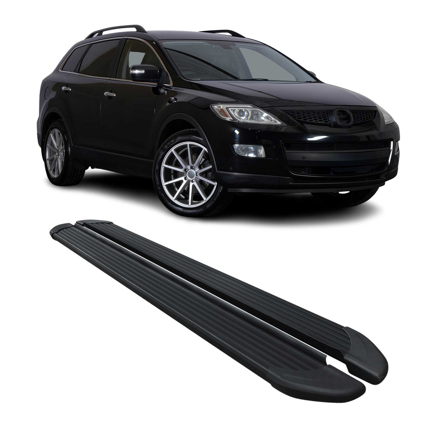 Seitenschweller Trittbretter Schweller für Mazda CX-9 2006-2016 Alu Schwarz