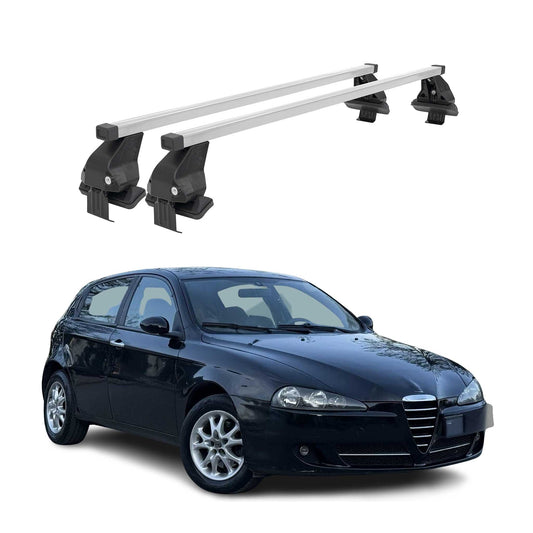 Menabo Dachträger Grundtäger für Alfa Romeo 147 3tür 2000-2010 50kg Stahl Silber