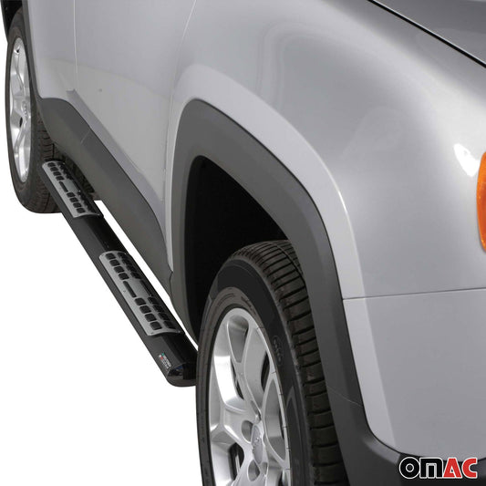 Stahl Schwellerrohre Trittbretter für Jeep Renegade Trailhawk 2014-2017 Schwarz