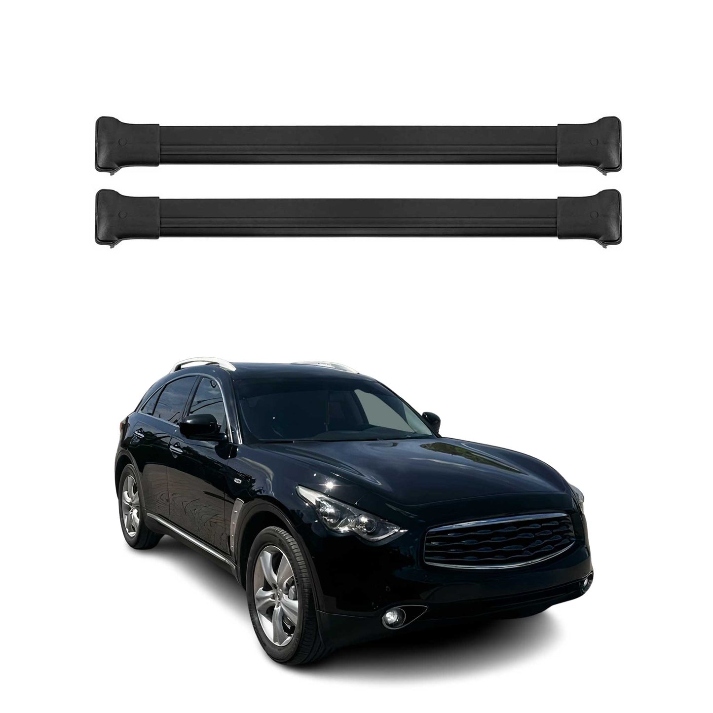 Portbagaj de plafon pentru Infiniti FX 2003-2008 75kg aluminiu negru 2 buc