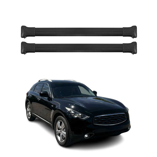 Portbagaj de plafon pentru Infiniti FX 2003-2008 75kg aluminiu negru 2 buc