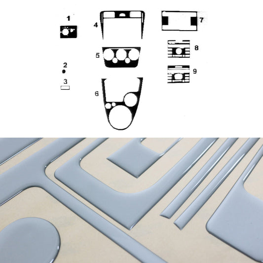 Ornamente interioare cockpit pentru Ford Fusion 2005-2011, aspect aluminiu, 9 bucăți