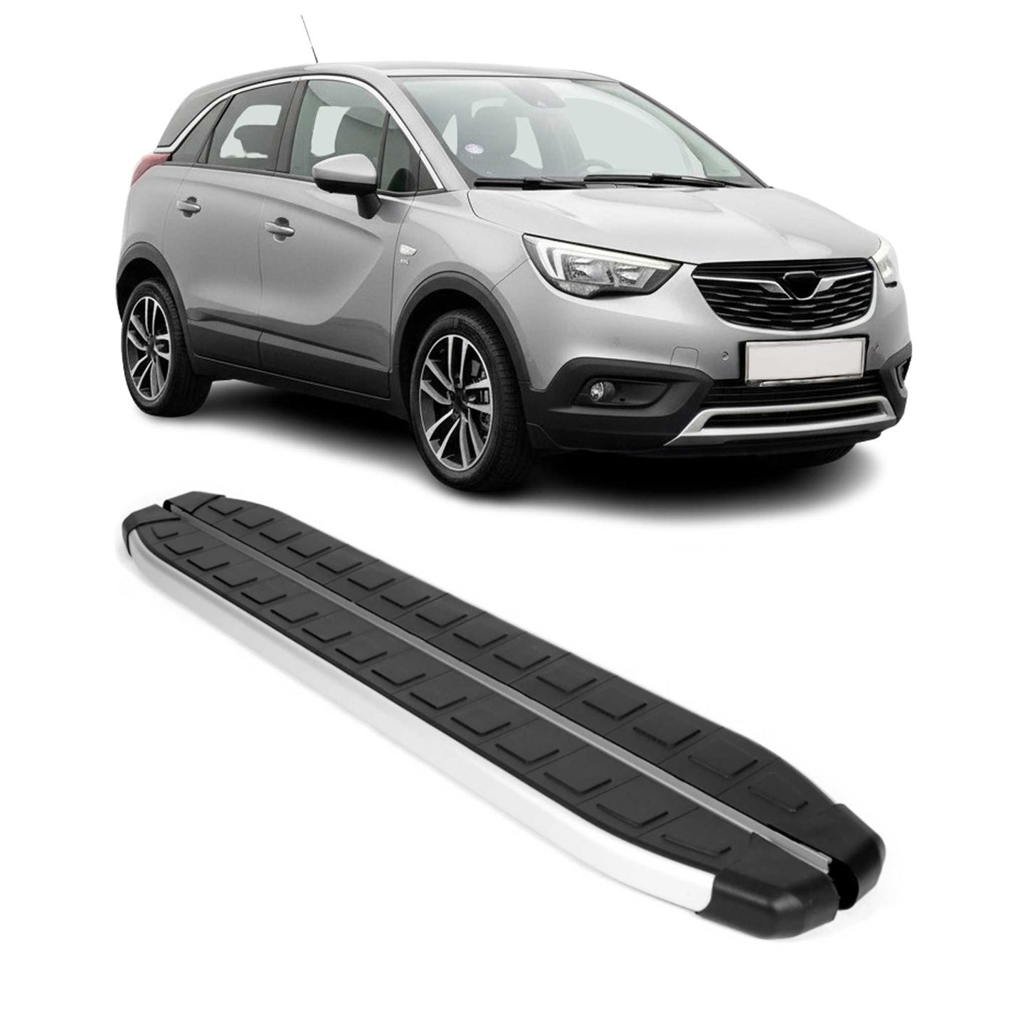 Schweller Seitenbretter Trittbretter für Opel Crossland X 2017-2025 Schwarz