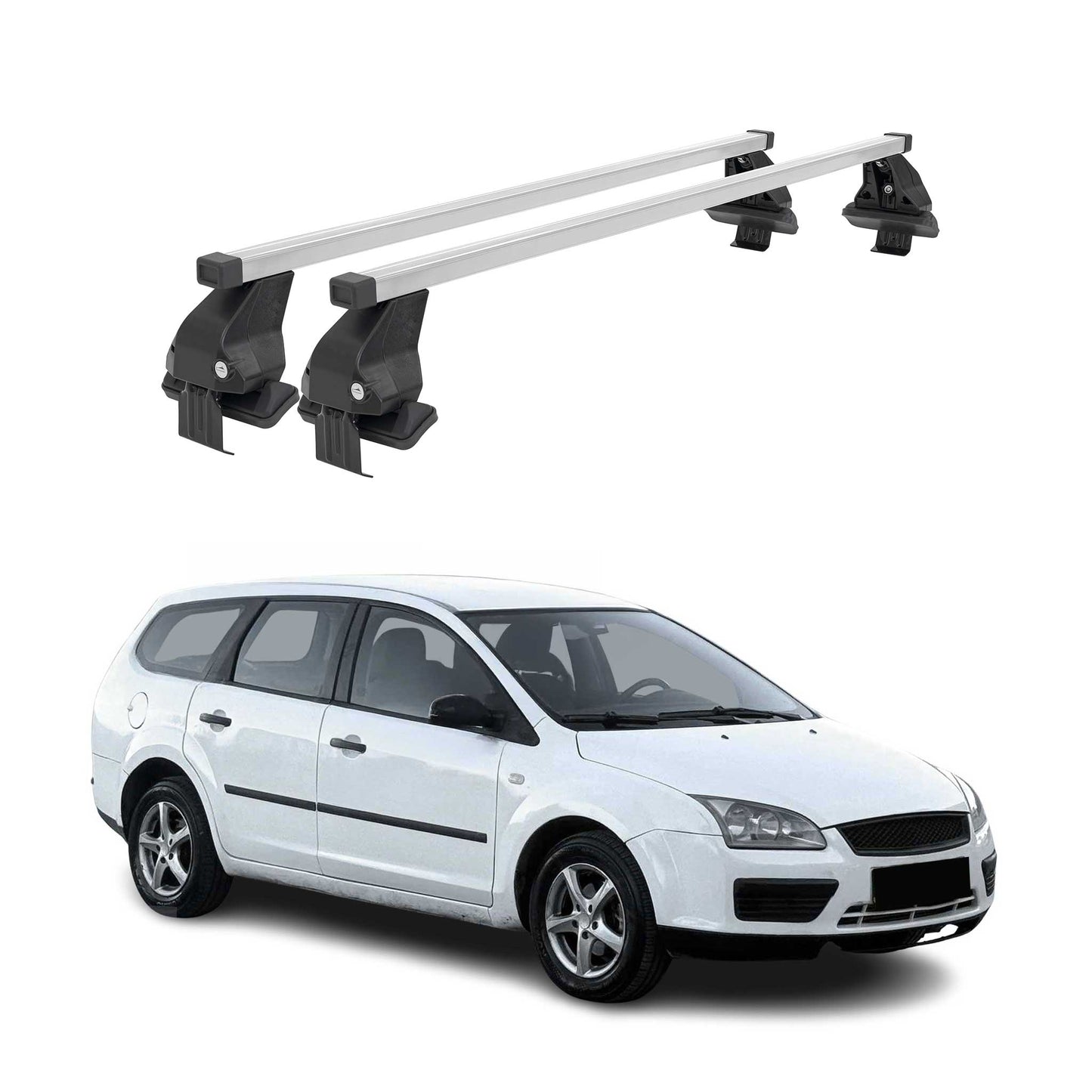 Menabo Portbagaj de plafon pentru Ford Focus Estate 2004-2011 50kg Oțel Argintiu 2x