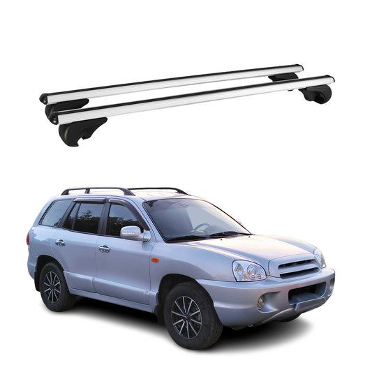 Dachträger Grundtäger für Hyundai Santa Fe 2000-2012 75kg Aluminium Silber 2 tlg