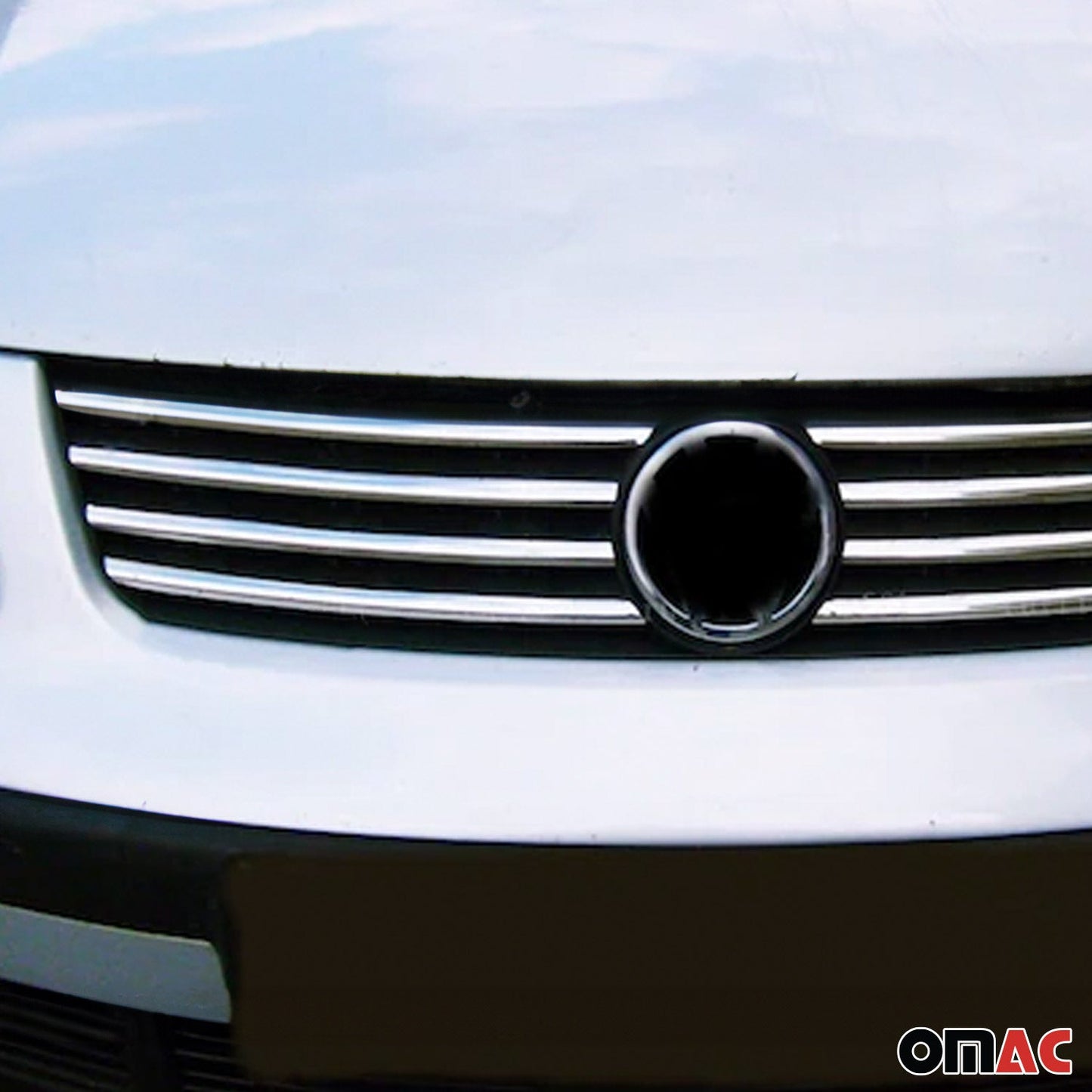 Benzi decorative grilă radiator pentru VW Passat 2000-2005, oțel inoxidabil, argintiu, 8 bucăți