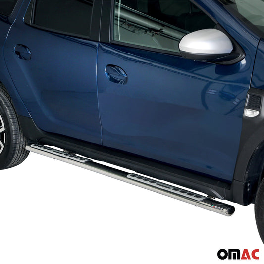 Praguri/praguri laterale din oțel inoxidabil pentru Dacia Duster 2018-2020, argintii