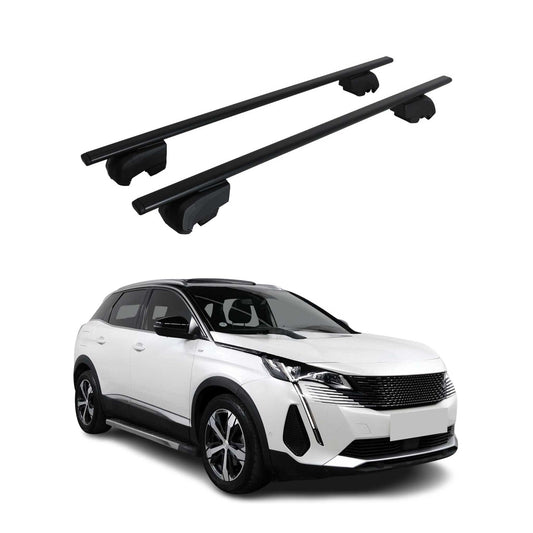 Portbagaj de plafon pentru Peugeot 3008 2016-2023 75kg, negru metalic, 2 buc.