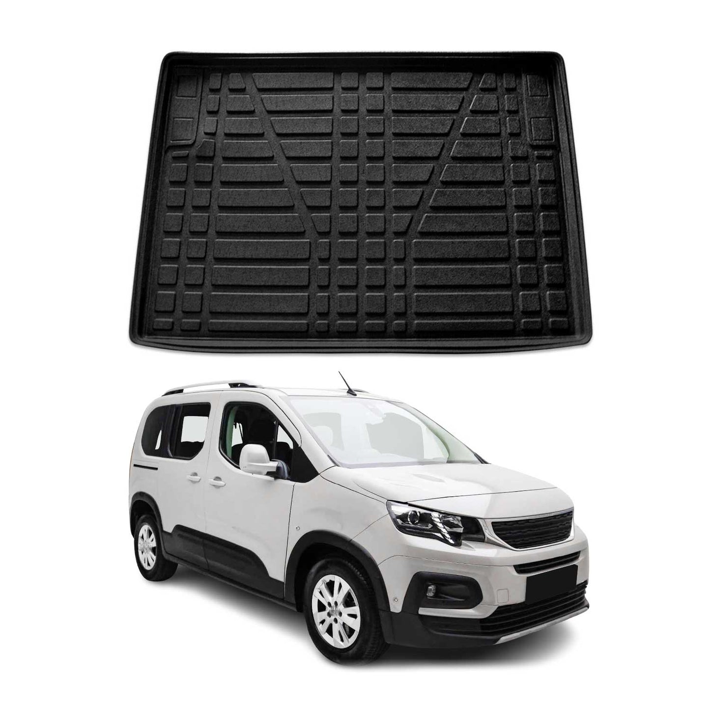 Protecție portbagaj/cargo pentru Peugeot Rifter 2019-2025, cauciuc TPE, negru