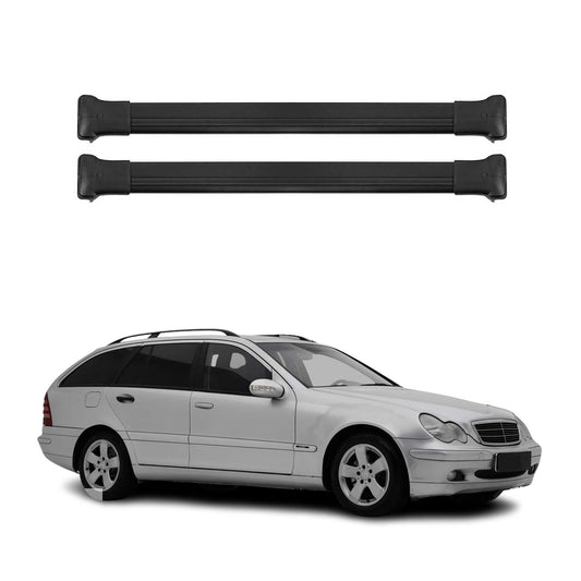 Dachträger Grundtäger für Mercedes C Klasse S203 2001-2007 Aluminium Schwarz