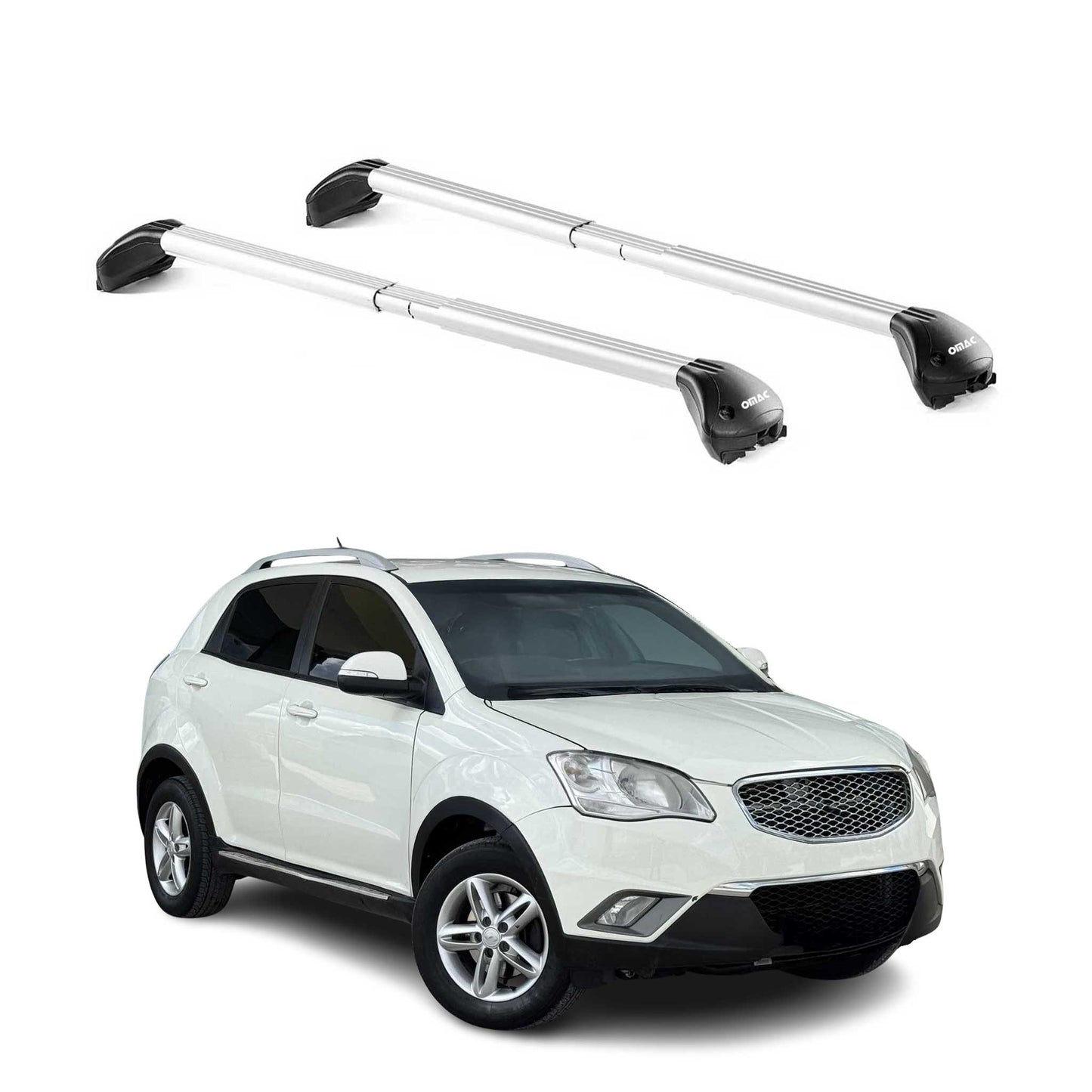 Portbagaj de plafon pentru Ssangyong Korando 2010-2019 5 uși 100 kg aluminiu argintiu ABE