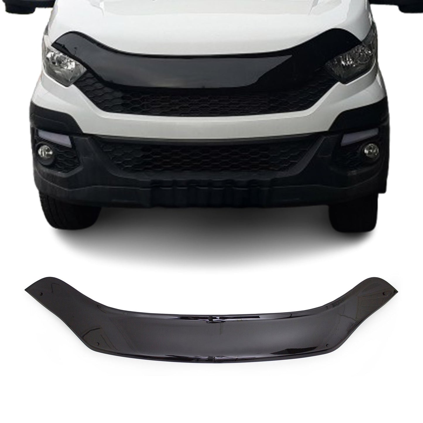 Motorhaube Deflektor Steinschlagschutz für Iveco Daily 2014-2023 Auto Schwarz 1x