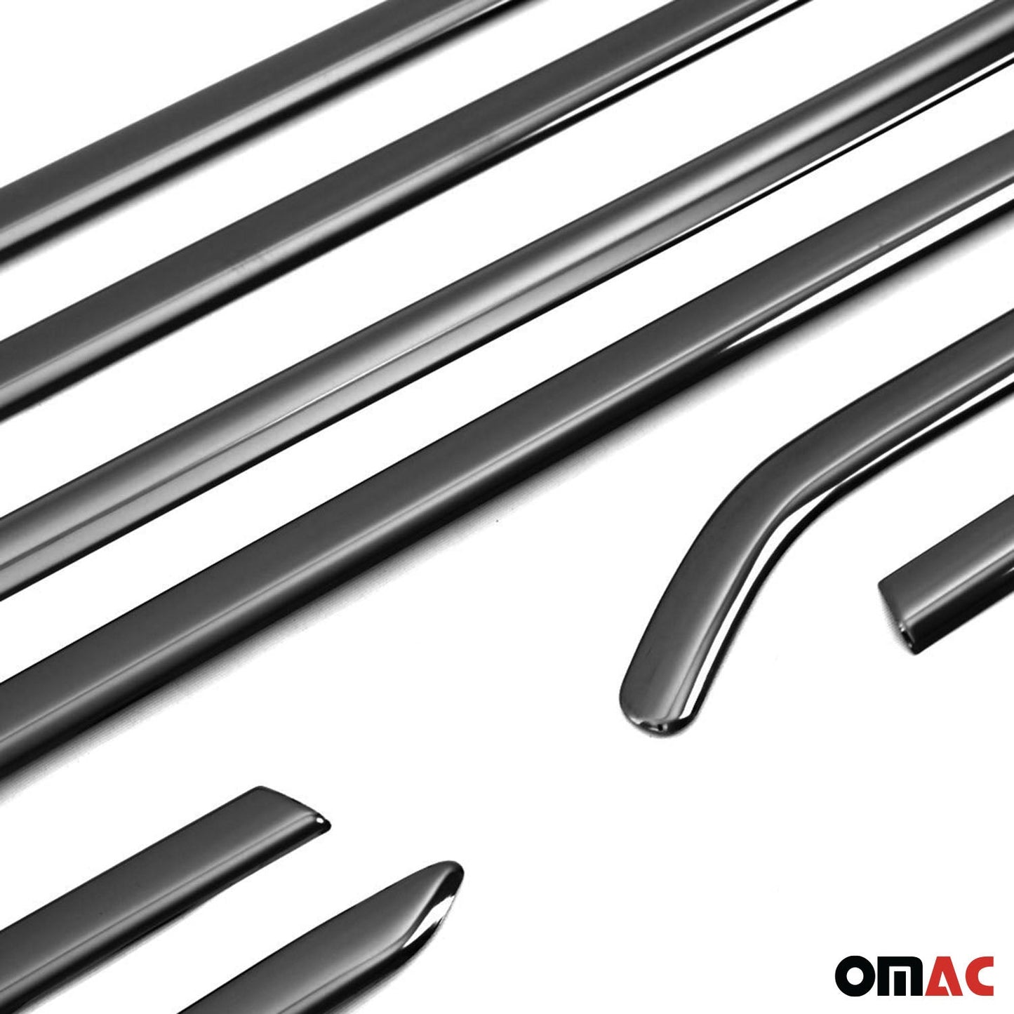 Ornamente/ramă geam pentru Ford Focus 2011-2018 sedan, oțel inoxidabil, 8 bucăți