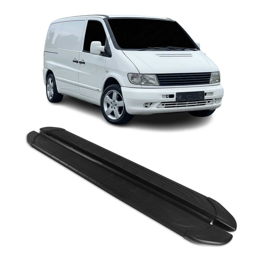 Seitenschweller Trittbretter für Mercedes Vito 1996-2003 L1/L2 Schwarz 2 tlg