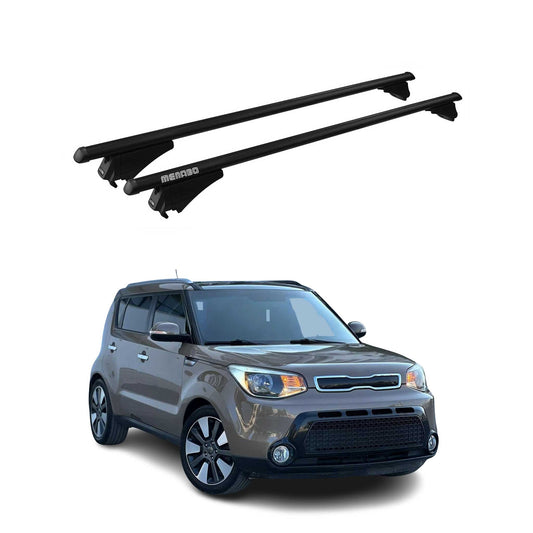 Menabo Dachträger Grundtäger für Kia Soul 2014-2019 75kg Aluminium Schwarz 2 tlg