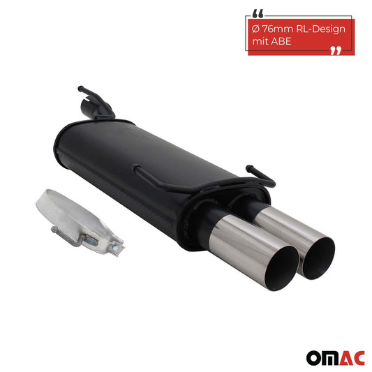 Novus Sportauspuff für Opel Astra F / Opel Kadett E 2x76mm RL-Design mit ABE